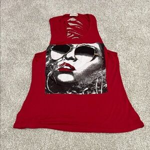 Occasion Red Graphic Muscle Tee